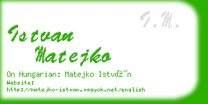 istvan matejko business card